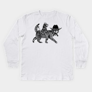 Cowboy Cat Kids Long Sleeve T-Shirt